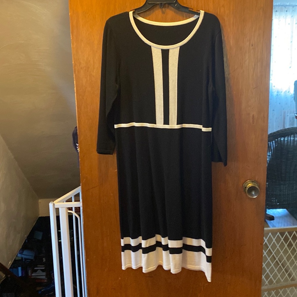Black and Cream Knit dress